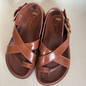ZARA Cross Strap Sandals Size 36